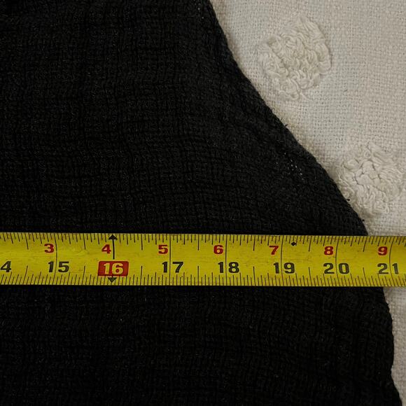 Flax 100% Linen Black Breezy Gauzy Sleeveless Tunic Dress Top Minimalist Size M - Picture 6 of 6